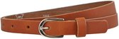 Landley Smalle Dames Riem Leer Cognac - 2 cm - Leren Broekriem Smal - Vrouwen Tailleriem - Lengte totaal 130 cm / Riemmaat 115