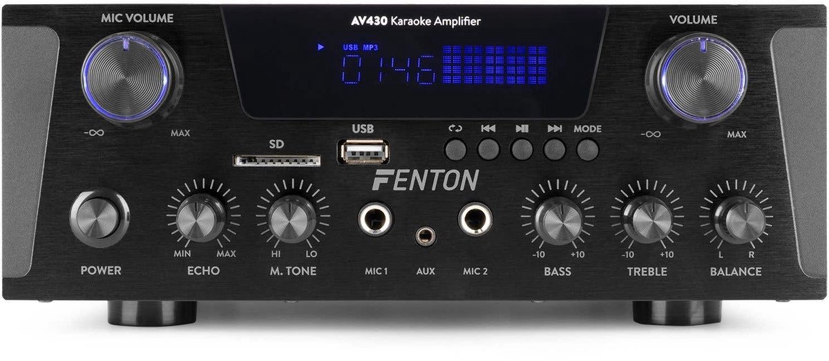 2.1 speakerset - Fenton hifi stereo set met versterker met Bluetooth en 8'' subwoofer thumbnail 6