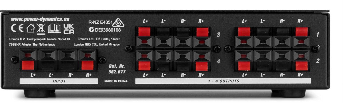 Geluidsinstallatie met 8 plafondspeakers, 4-zone switch, versterker met o.a. Bluetooth en kabels voor restaurant, winkel, sauna, praktijk, etc. thumbnail 7