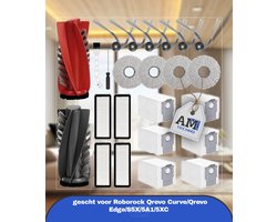 24 stuks accessoires gescht voor Roborock Qrevo Curve/Qrevo Edge/S5X/5A1/5XC stofzuiger, hoofdborstel, stofzak, wisdoeken, filter, zijborstels, schroevendraaier, zuigrobot, reserveonderdelen
