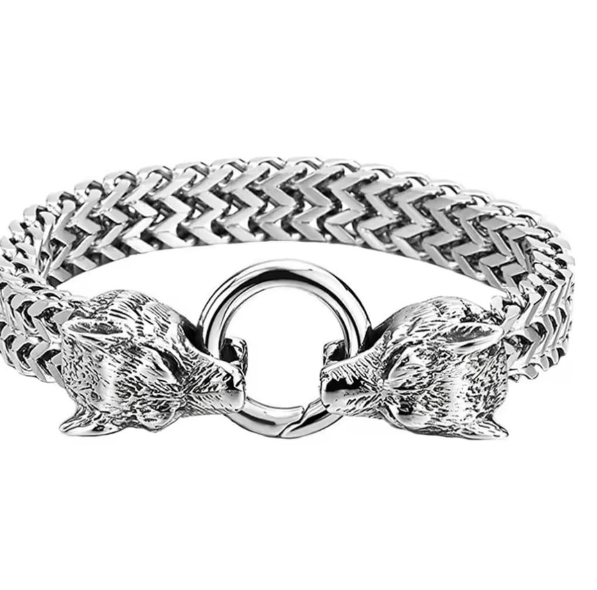 Armband - wolf - schakelarmband - roestvrij staal - origineel - Viking look - stoer - Smartkabel.nl