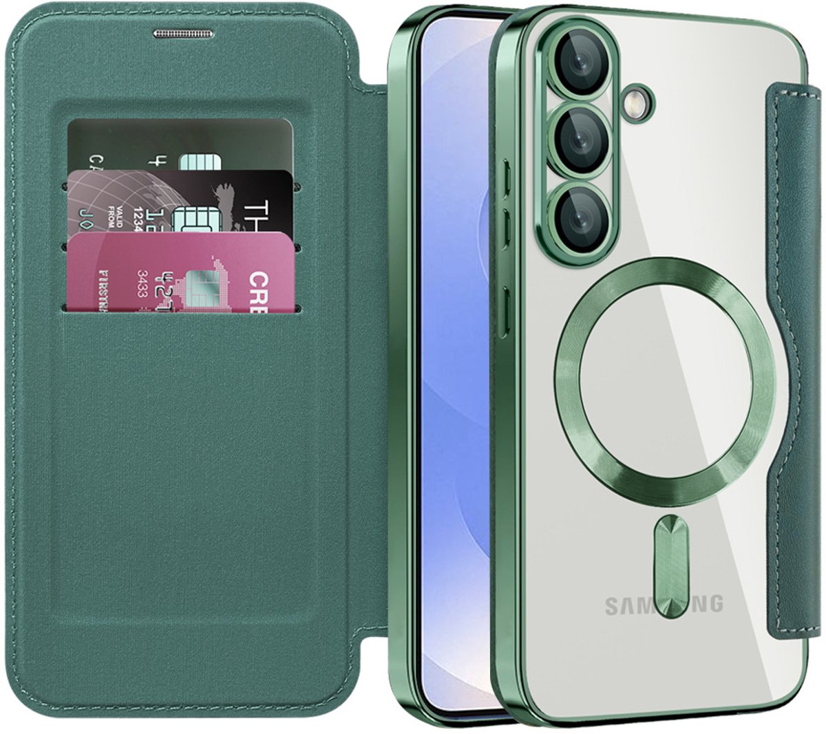Techsuit - SmartMag Book Case - Samsung Galaxy S25 - Green