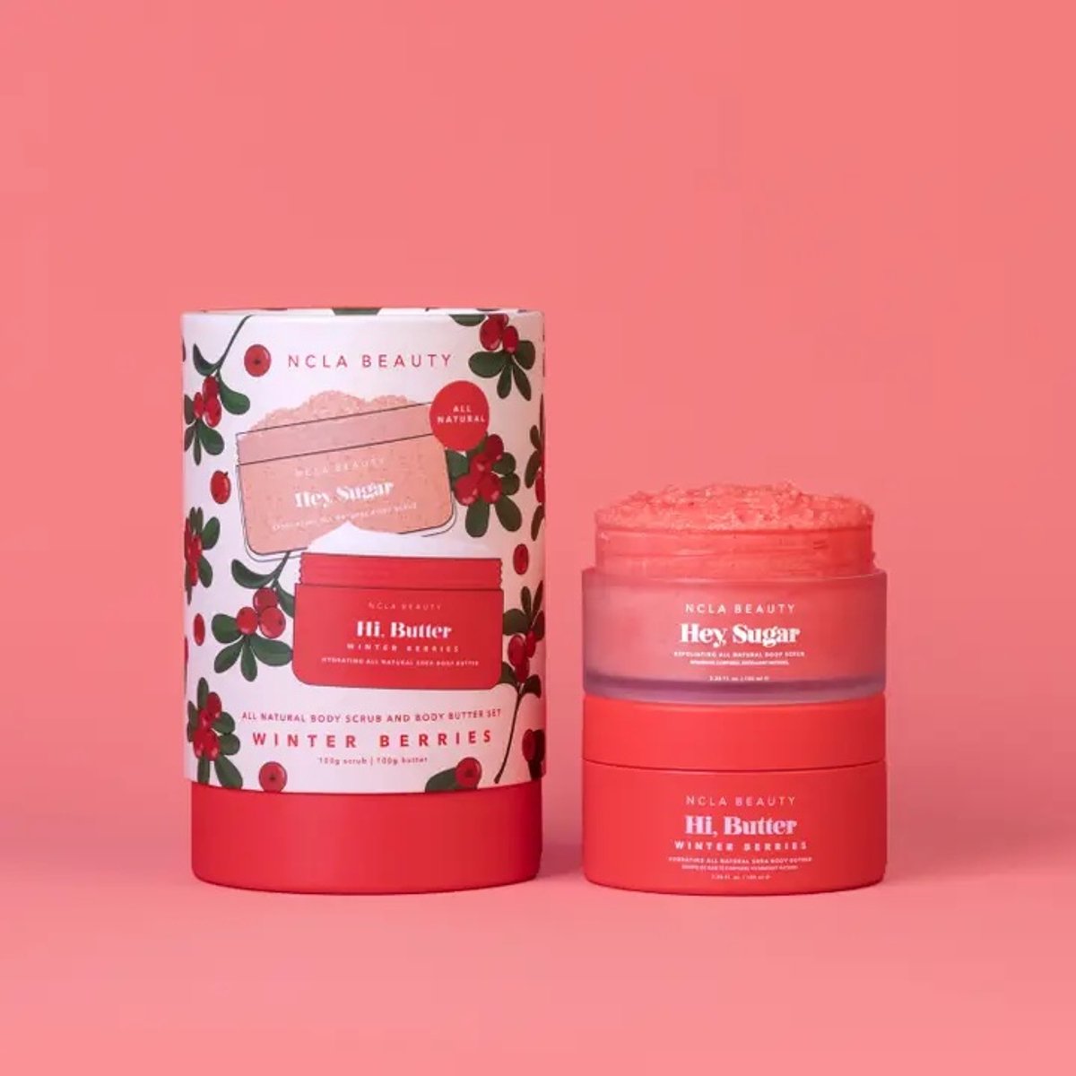 NCLA Beauty Winter Berries Lichaamsverzorgingsset – Bodyscrub + Bodybutter – Luxe Winter Berries Geur – Hydraterend & Vegan – Zachte, Gladde Huid – Selfcare Cadeau