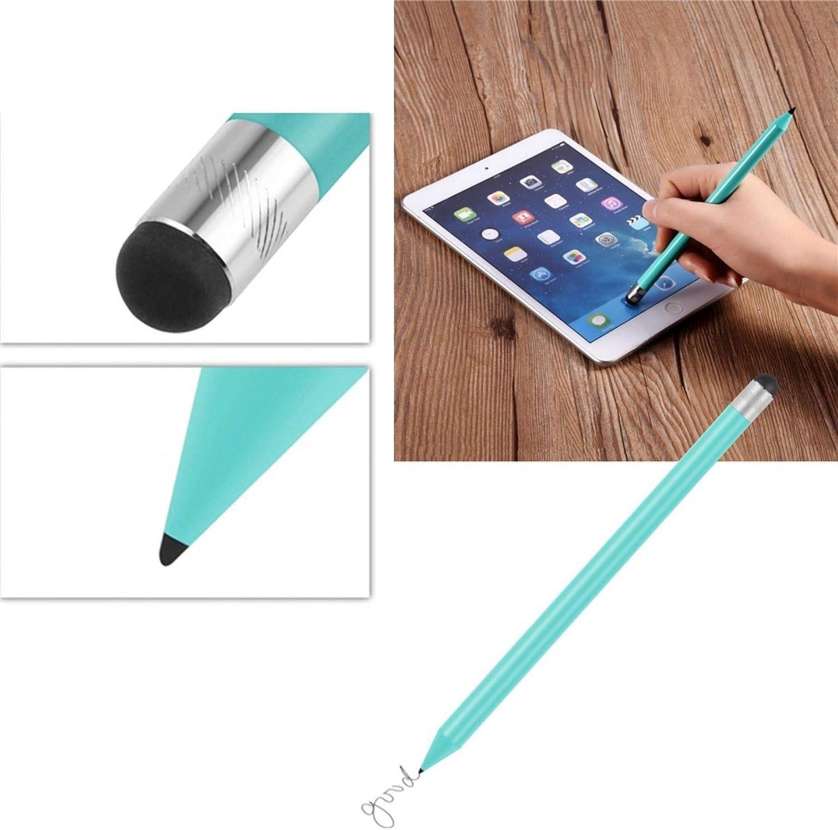 Touch Pen voor Tablets en Smartphones - Groene Stylus Touch-Pen met Vervangbare Punt