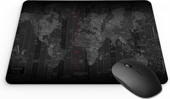 Gaming Muismat Wereldkaart - 35x25 cm