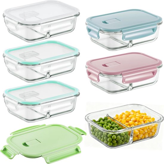 Jeu De 4 Récipients Alimentaires En Verre Avec Couvercle - Fermeture à