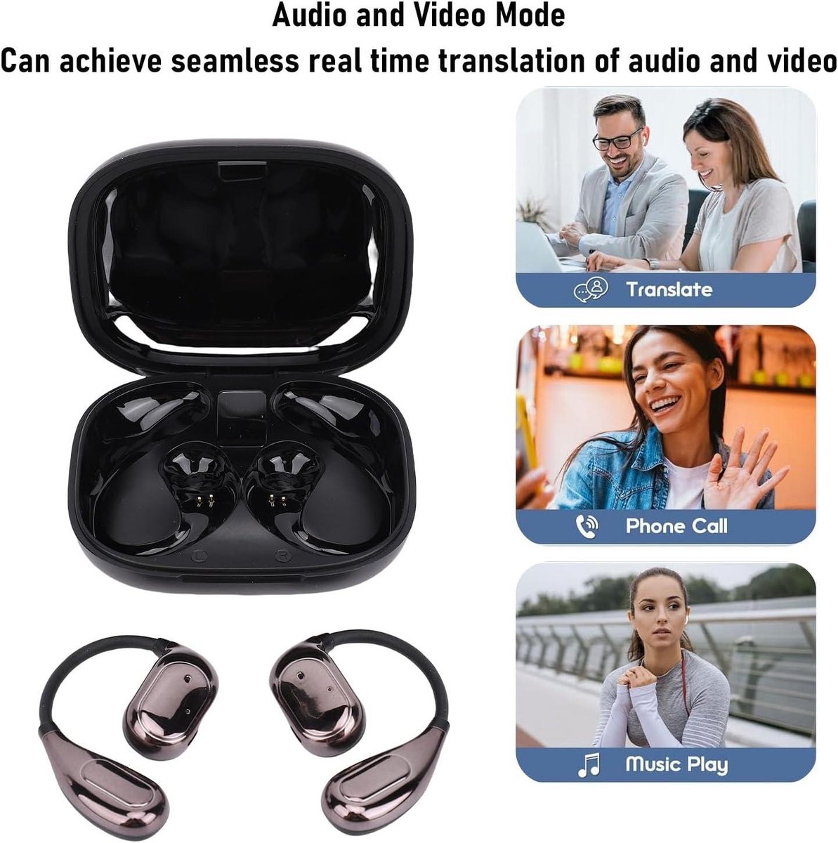 Vertaler Oortjes met Real Time Vertaling, 3-in-1 - afbeelding 3