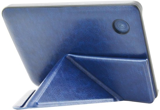 Origami Sleepcover - Hoesje Geschikt voor Kobo Clara Colour- Book Case Hoes Cover - Marine Blauw - ereader hoesje - cover van Origami Sleepcover — afbeelding 2