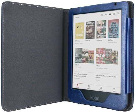 Luxe Hoesje - Sleepcover Geschikt voor Kobo Clara BW - Book Case Hoes Cover - Marine Blauw - ereader hoesje - cover van Luxe — afbeelding 3