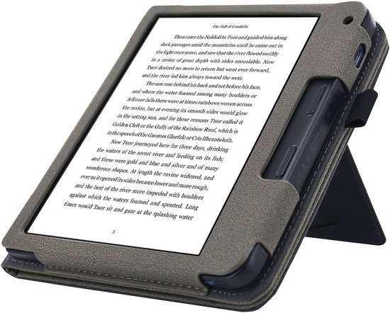 Hoesje Geschikt voor Kobo Libra 2 Sleepcover Luxe Hoes Petroleum Grijs - ereader hoesje - cover van Merkloos — afbeelding 4