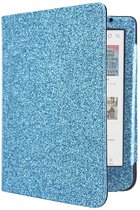 Sparkle Hoesje - Sleepcover Geschikt voor Kobo Clara BW - Book Case Hoes Cover - Blauw - ereader hoesje - cover