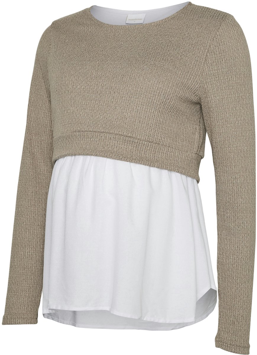 MAMALICIOUS - MLMELONI JUNE LS MIX TOP 2F - Dames - Blouses