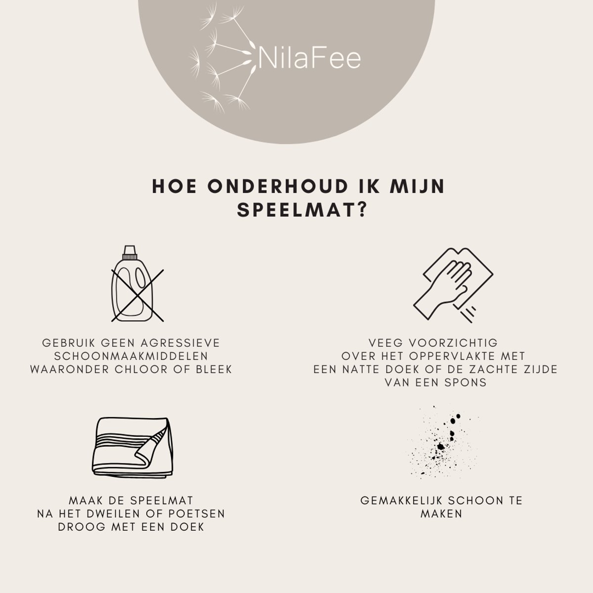 NilaFee® - Speelmat Baby - Speelkleed - Anti slip - Opvouwbaar - Opbergtas - 147 x 190 - XPE - CE getest - Waterafstotend - Auto - Vliegtuig - Terrazo Brown — afbeelding 8