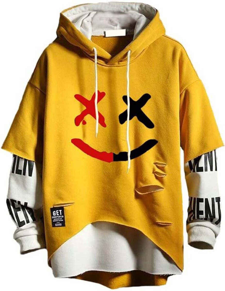 Heren Techwear Hip Hop Hoodie – Urban Streetwear Patchwork Jumper