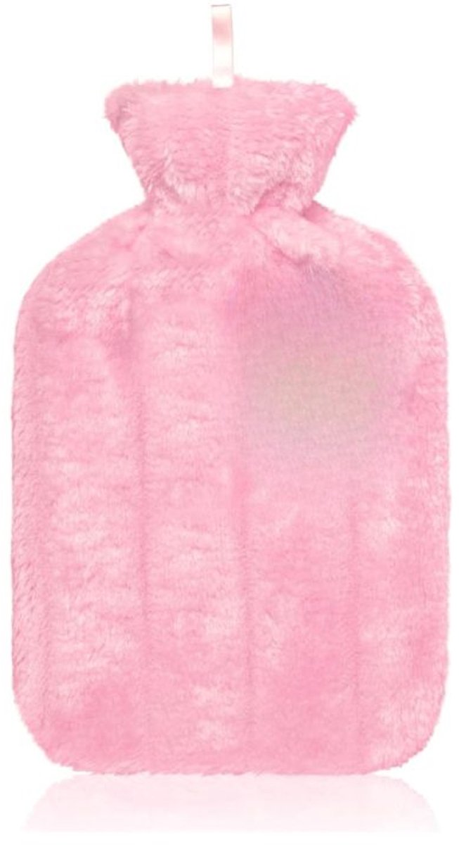 Famanu - Luxe warmwaterkruik 2 liter met zachte hoes, BS1970 gecertificeerd – babyroze