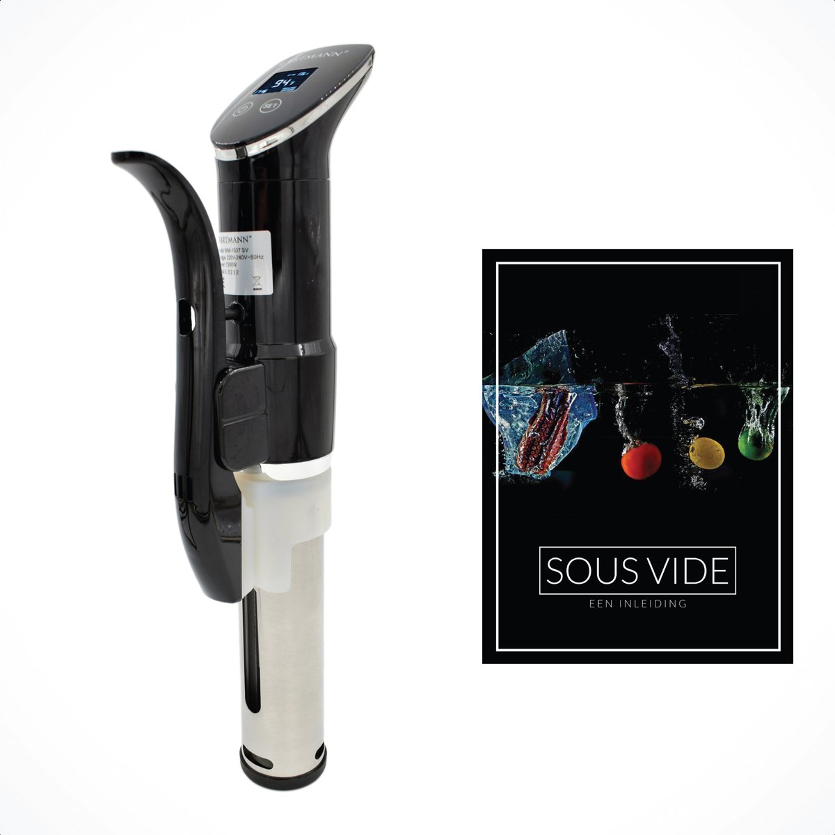 Wartmann 1507 Sous Vide Stick - Sous Vide Koker - Smart Slowcooker Met Timer - Uitgebreid Sous Vide Handboek van Wartmann
