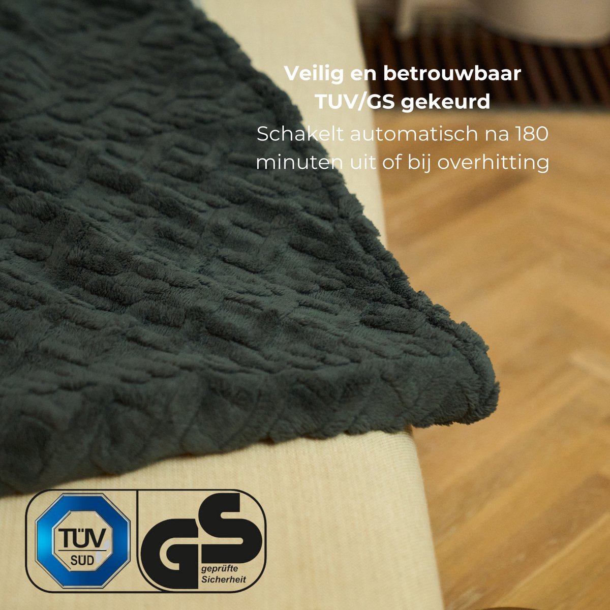 Luvego Elektrische Deken XL - Bovendeken & Warmtedeken - 180x130CM - 1 of 2 persoons - TÜV GS - Omslagdeken & Knuffeldeken - 9 Warmtestanden met Timer - 160W - Wasbaar - Verwarmingsdeken Fleece Plaid - Grijs – foto 7