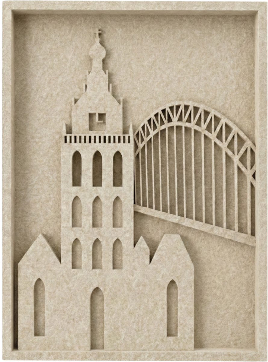 PET-vilt schilderij Nijmegen beige