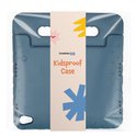 Donkerblauwe 'Kidsproof Case' tablet hoes in plastic verpakking met speelse illustraties.