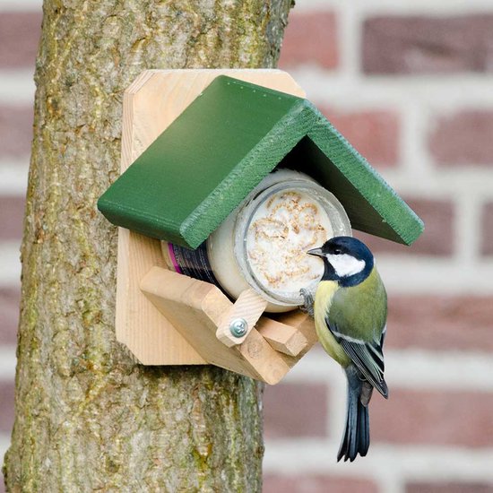 CJ Wildlife Pindakaaspothouder voor Vogels - Dublin - Vogelpindakaas Houder - Vogelvoederhuisje Pindakaas - Wandmodel - Hout
