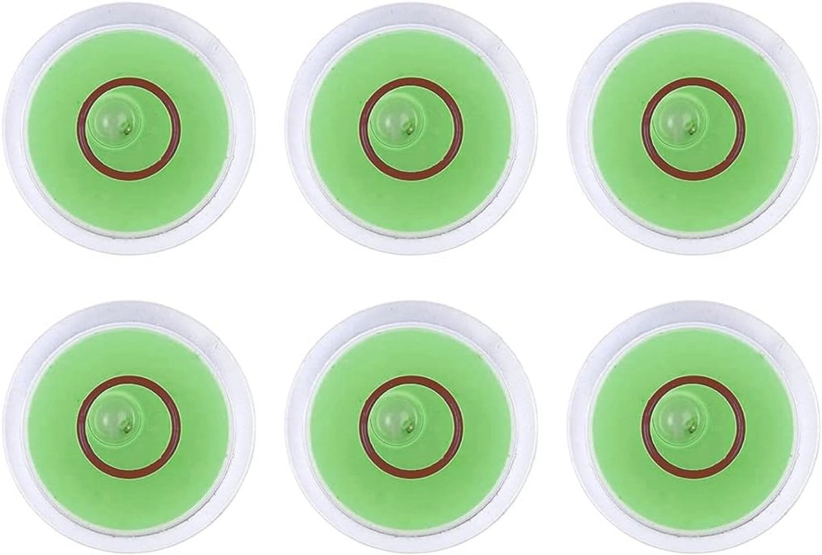 6 Stuks Mini Waterpas Ronde Luchtbellen 12 mm - Meetinstrument voor Nivellering