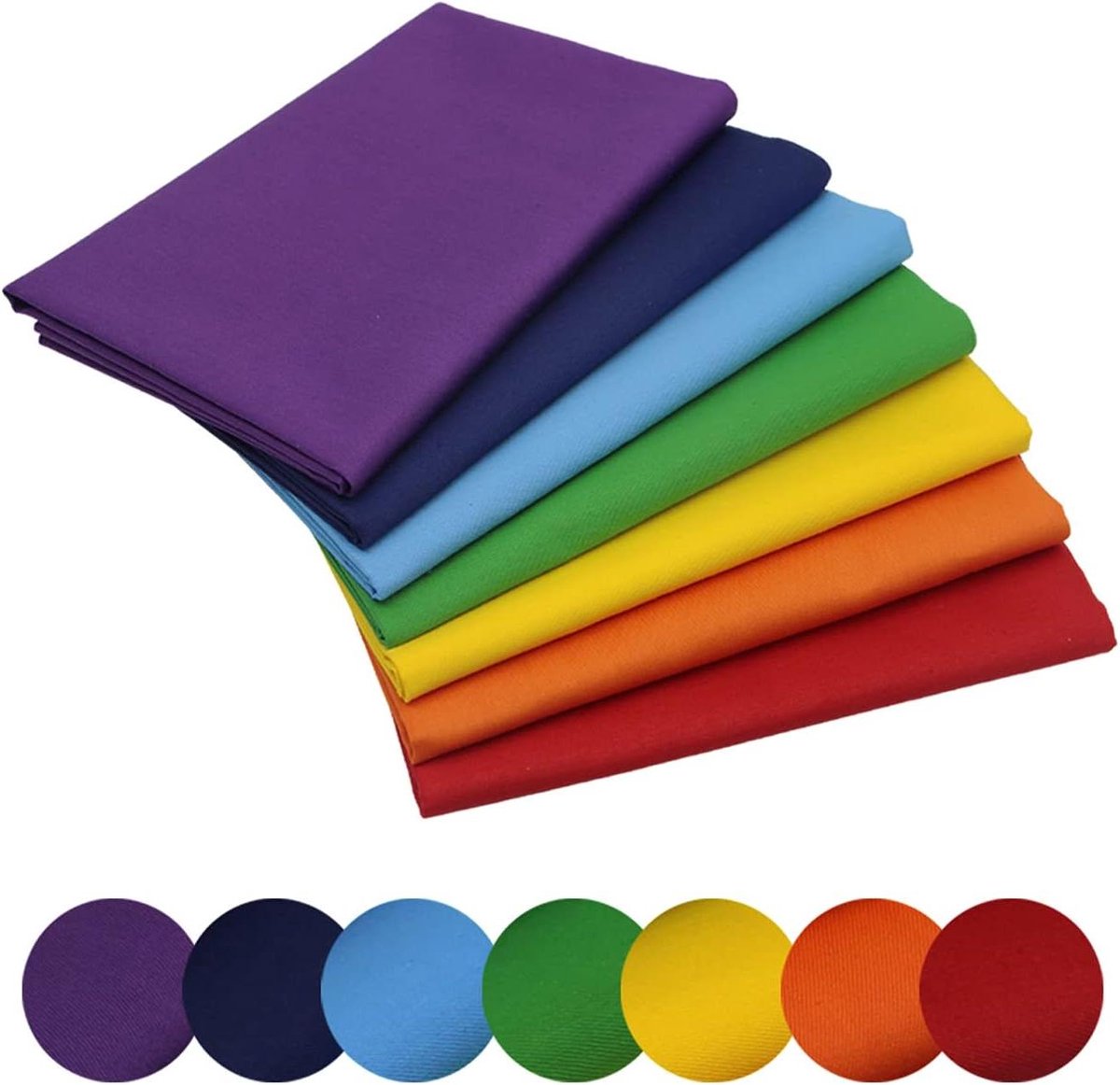Allecta - Stoffen om te naaien per meter - Katoenen keperstof regenboog pakket - DIY knutselen handwerk - 50 x 80 cm