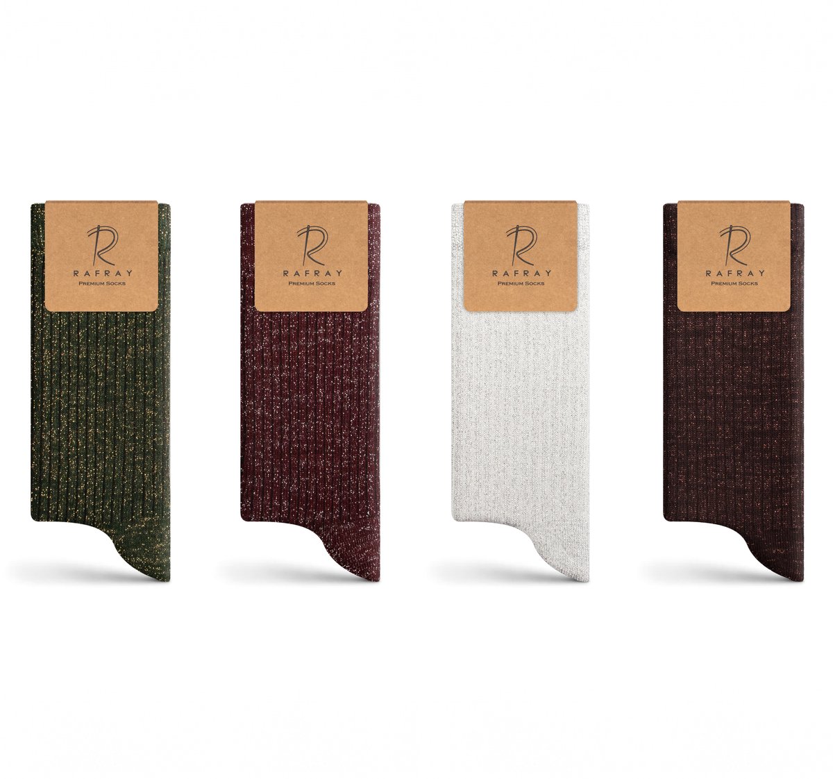 Rafray Socks Glitter Sokken Dames - Gift box - Premium Katoen - 4 paar - Maat 36-40