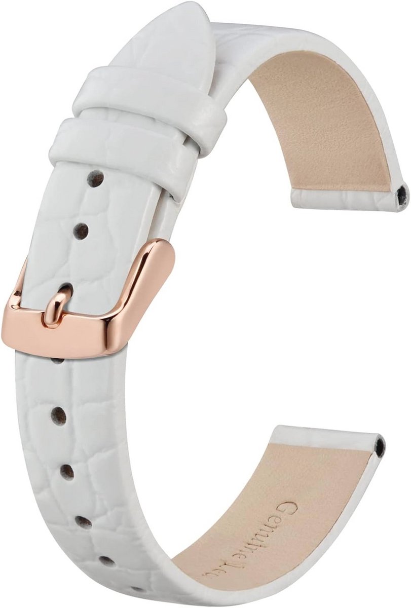 Dunne leren horlogebanden voor dames met krokodillenpatroon - 8mm tot 20mm breedte