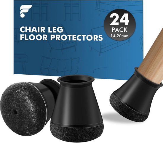 Flyshop Ronde Zwarte Rubber Tafel Stoel Been Voet Covers Vloerbeschermer 4 Stks Binnendiameter: 16 mm, 5/8 inch, Zwart