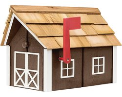 Deluxe Post Mount Houten Brievenbus met Ceder Gordelroos