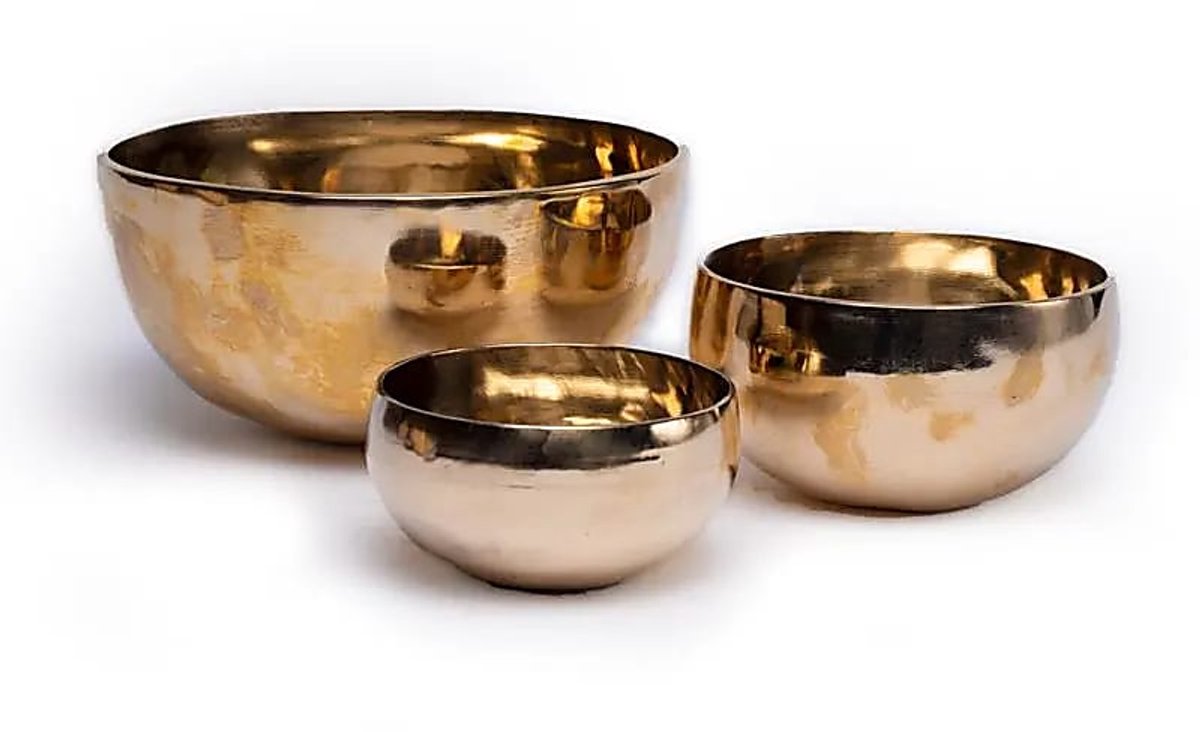Klankschaal Shanti goudkleurig - 14-15 cm - 600-750 g - S