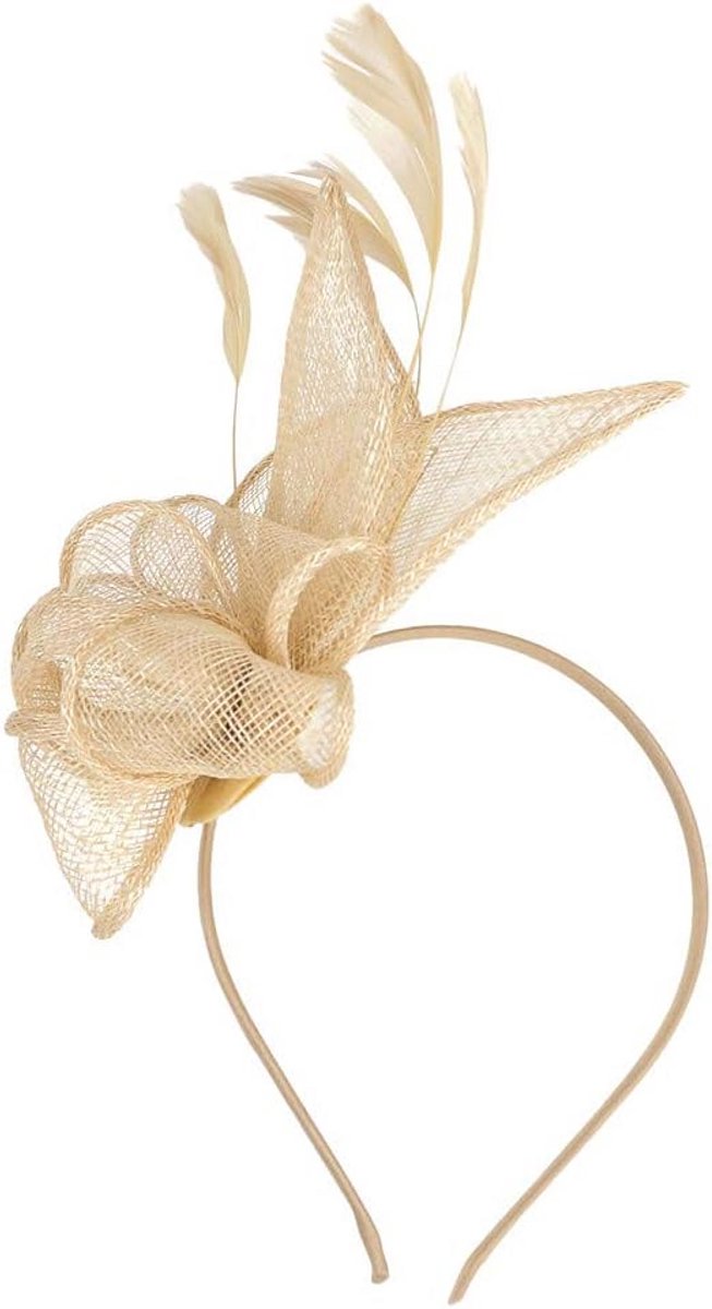 Elegante Feestelijke Hoed Fascinator met Bloem en Veer voor Dames