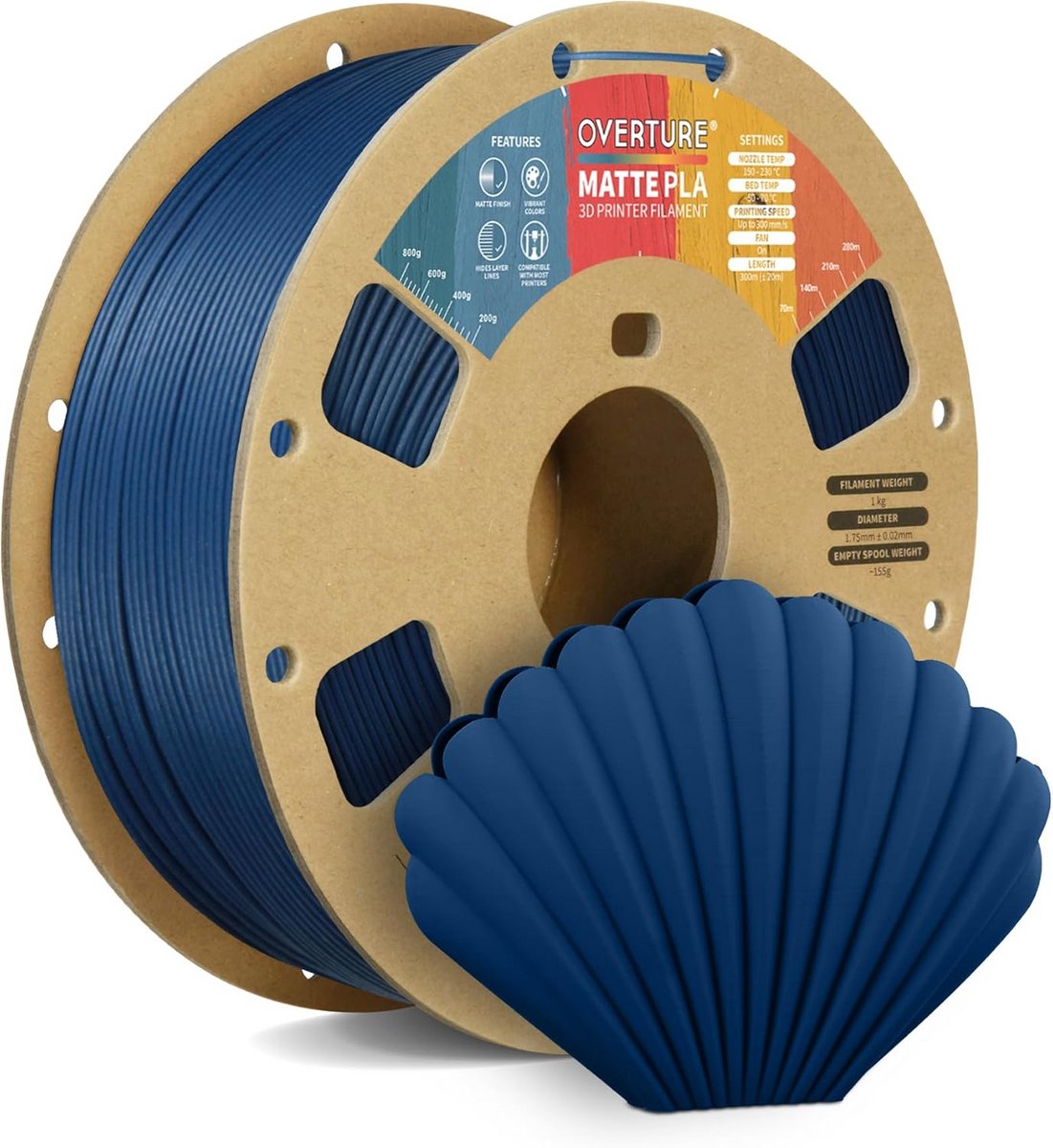 Matte 3D Printer Filament 1.75mm PLA - 1KG Spoel - Hoge Precisie