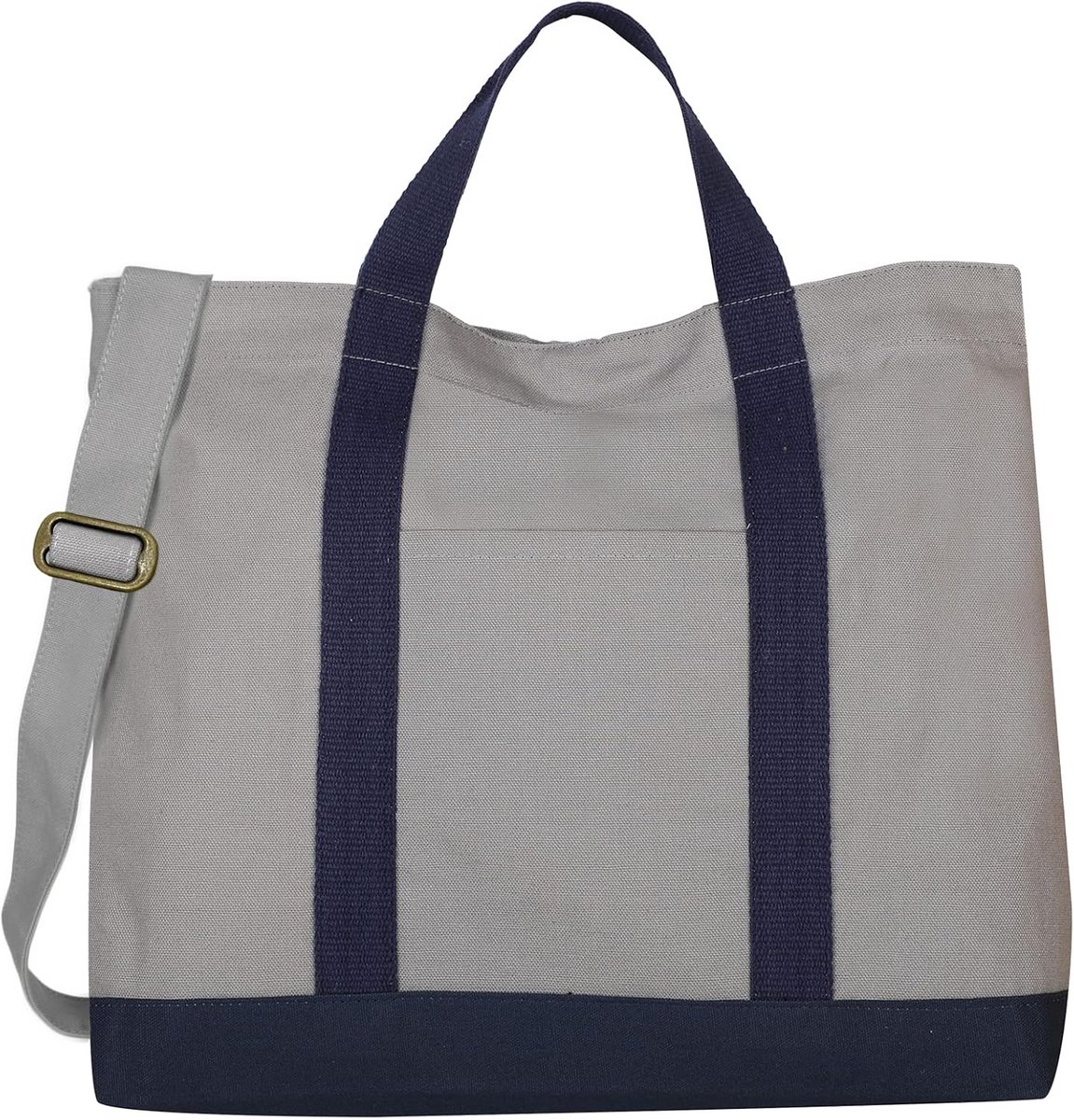 Grote Canvas Handtas en Boodschappentas Unisex met Crossbody Hengsel