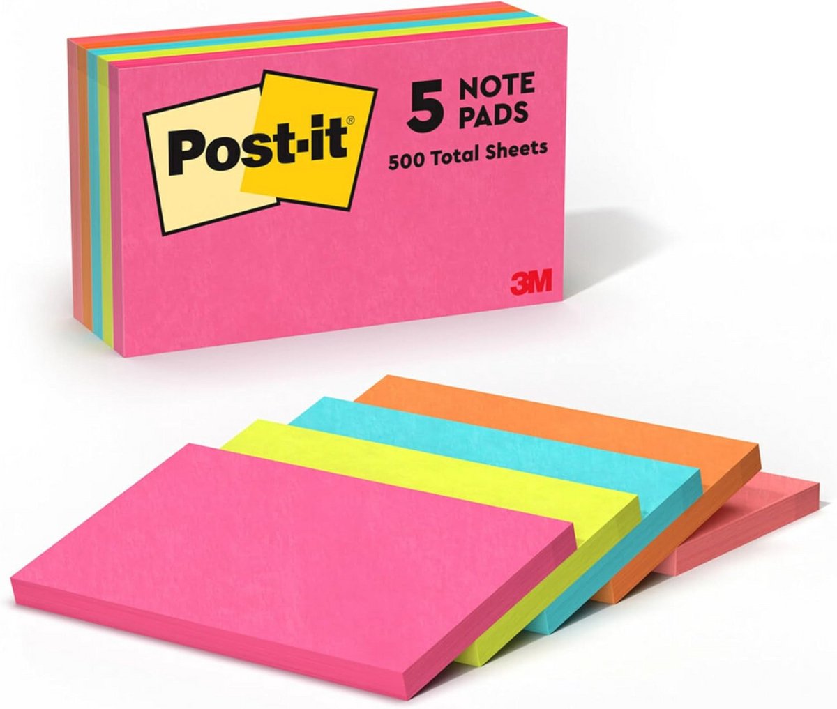 Lijmnotities 3"X5" 5/Pkg-Lined