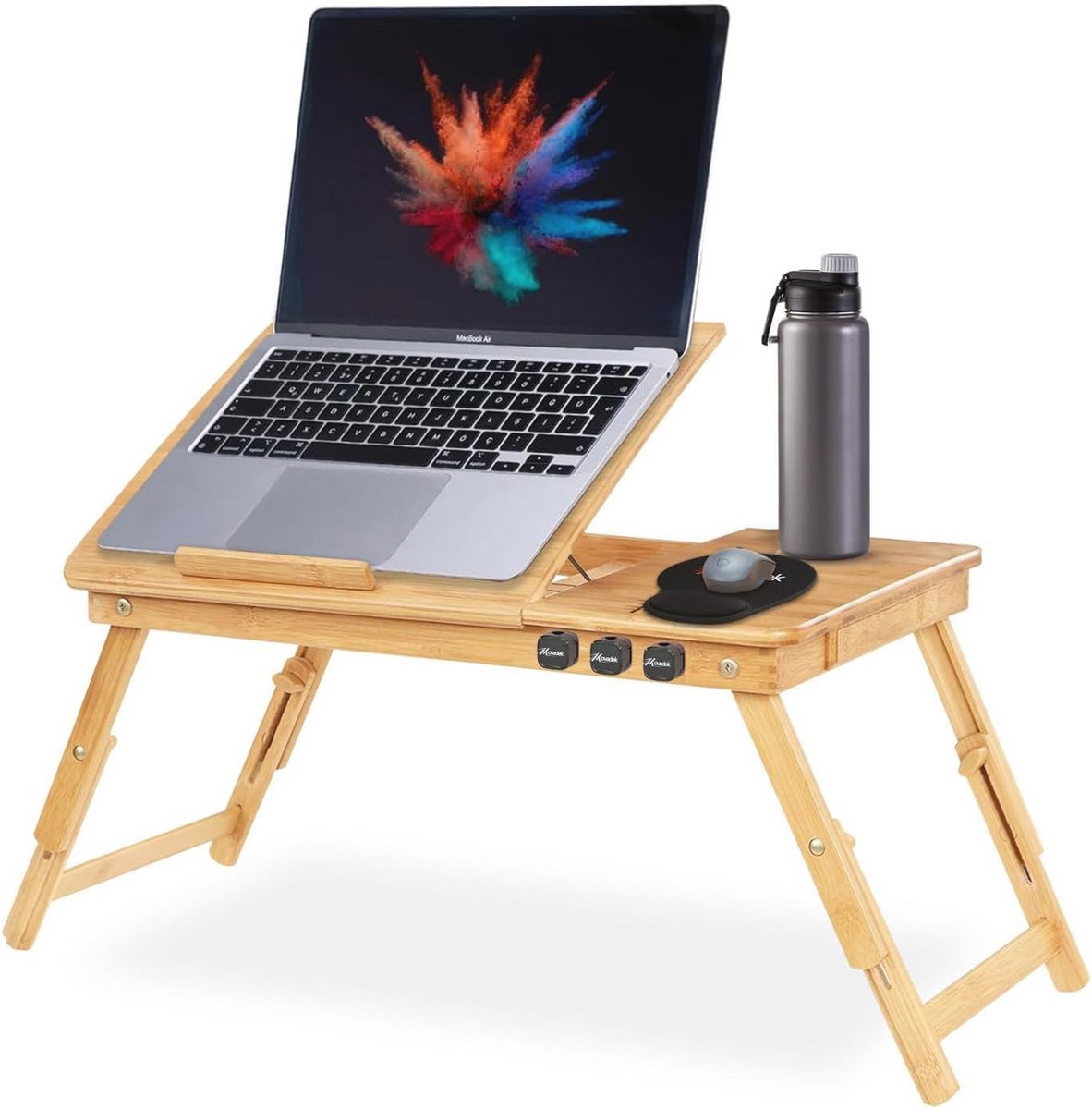 Verstelbare Opvouwbare Laptopstandaard met Opberglade en Ventilatiegaten