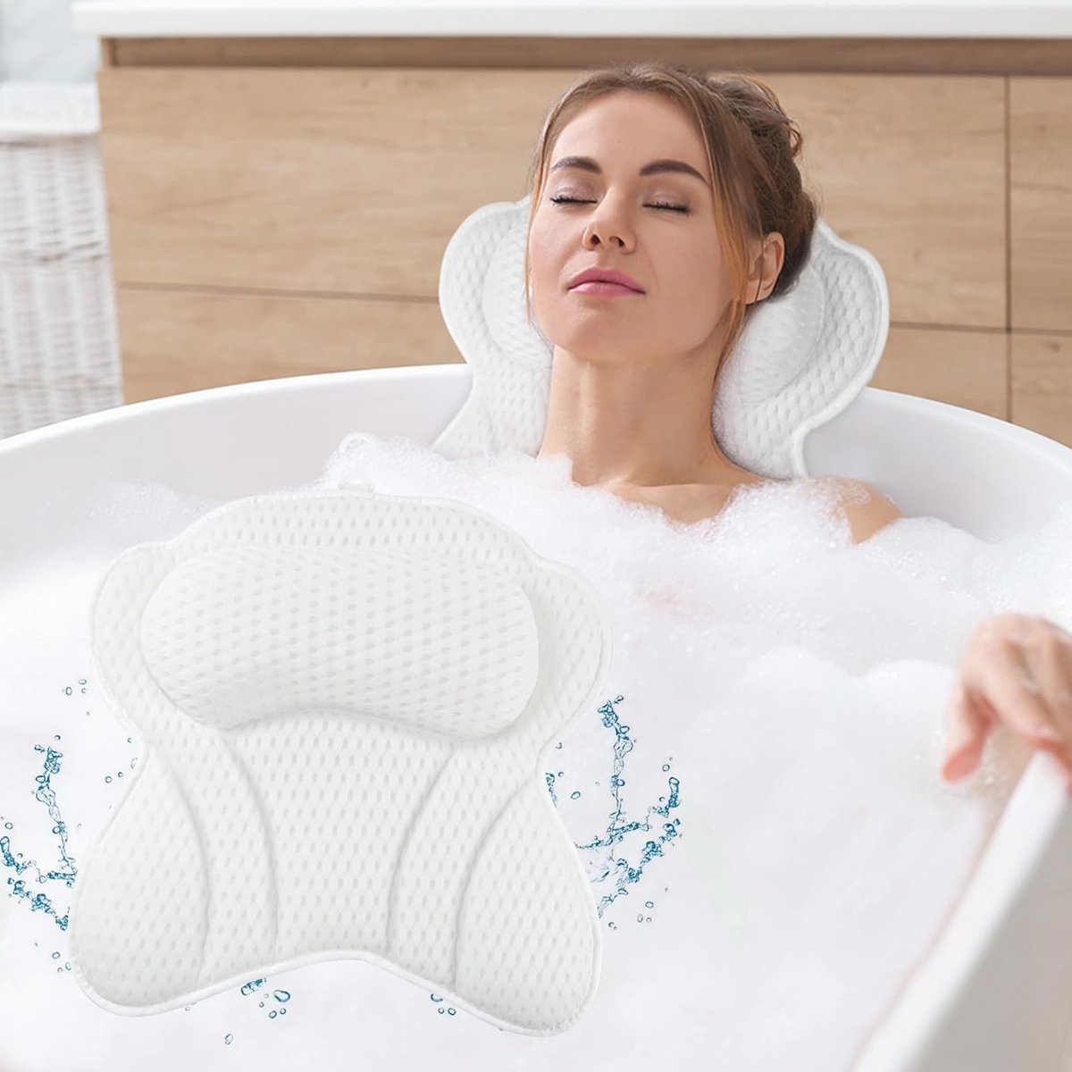 Ergonomisch Badkussen met Antislip Zuignappen en Badbal voor Ontspanning