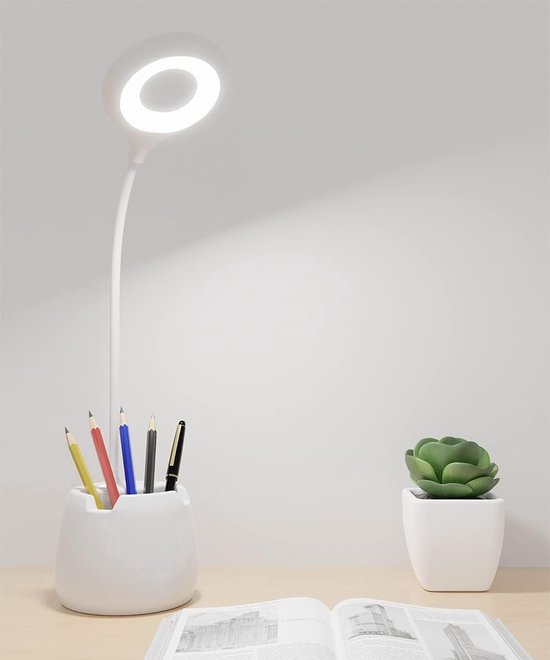 iZELL 154 LED Dimmable Desk Lamp - [3 Color Temperatures & 10 Brightness Levels]70cm Flexible Gooseneck with USB Charger, Clamp Lamp, Office Lamp
