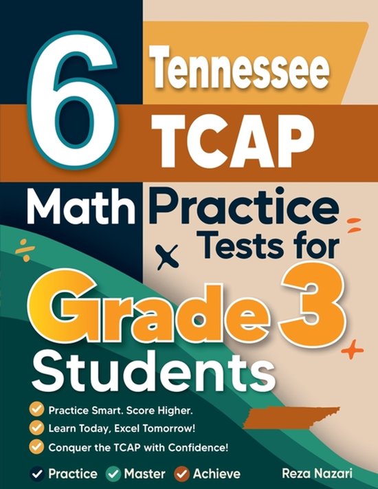6 Tennessee TCAP Math Practice Tests for Grade 3 Students - cover
