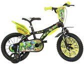 Dino Bikes Kinderfiets 16 inch dinosaurus - Kinderfiets Zijwieltjes - Jongensfiets - Zwart