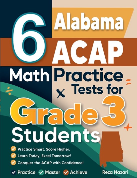 6 Alabama ACAP Math Practice Tests for Grade 3 Students - cover