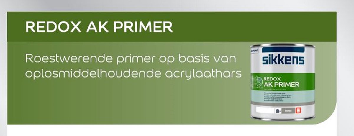 Sikkens Redox AK Primer - Roestwerende solventgedragen metaal primer - 1 L - RAL 7039 Kwartsgrijs – foto 3