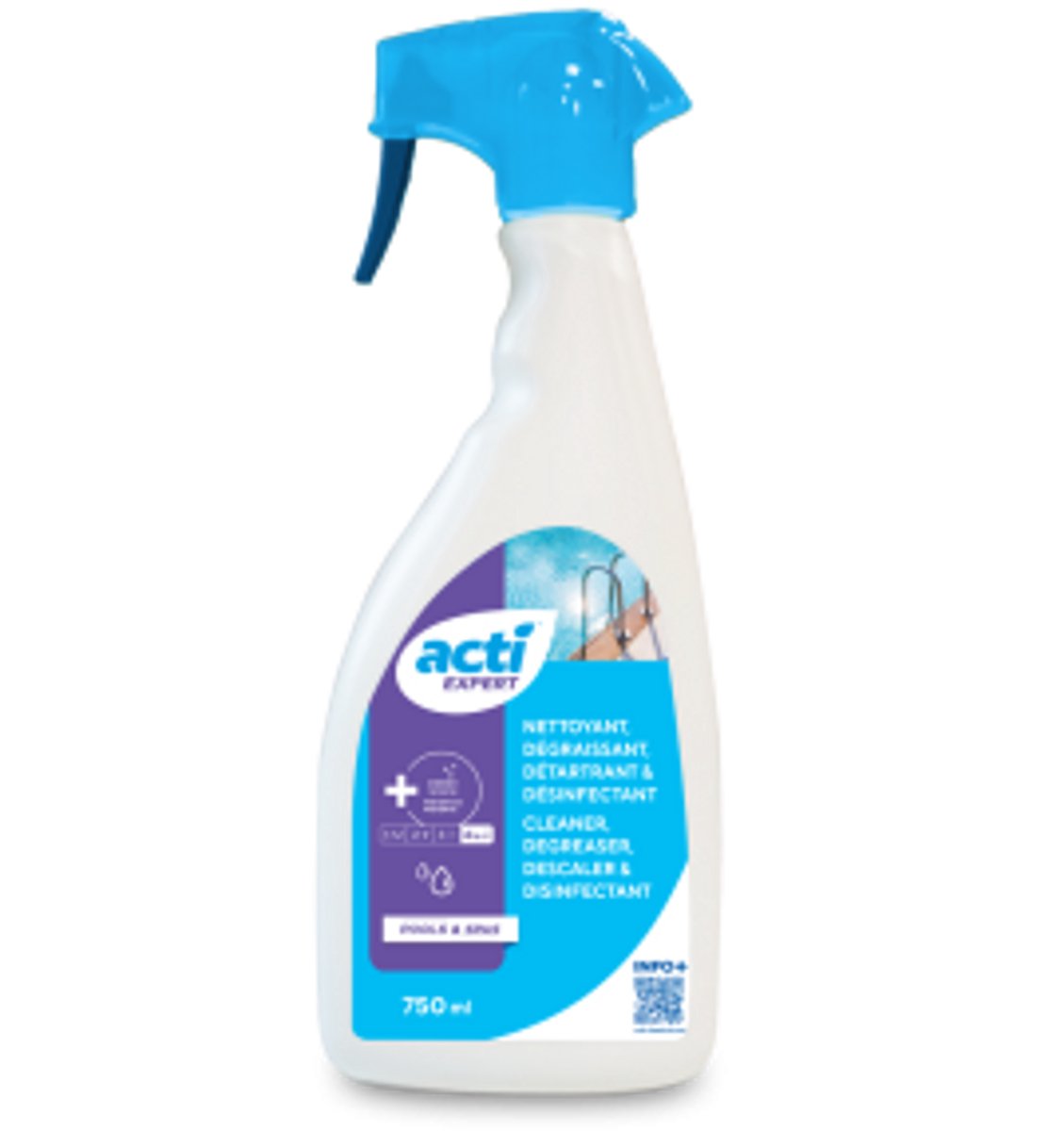 Acti clean 3 & 1 - Reiniger, ontkalker en ontvetter - Zwembad reiniger - Zwembad reinigingsmiddel