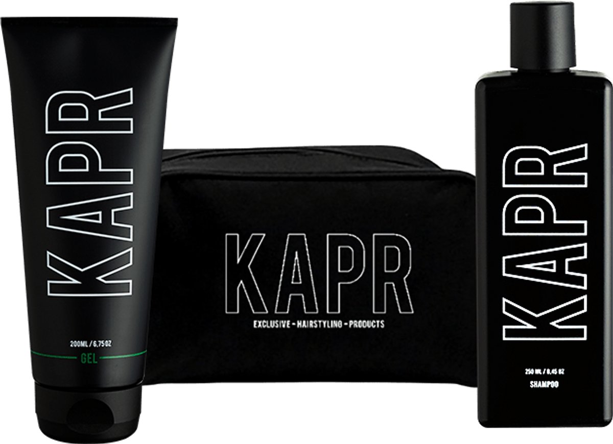 The Exclusive Hairstyle Deal KAPR Gel 200 ml en shampoo 250 ml incl gratis toilettas