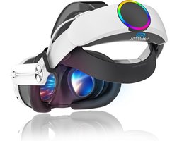 Namajunas - Elite Strap geschikt voor Meta/Quest 3/3S - 10000 mAh batterij VR-accessoires - Speelduur van 4 uur - Snel opladen Verstelbare hoofdband - Verbeterde comfortondersteuning en game-immersie