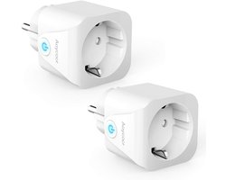 Aoycocr Smart stopcontact, 2-delige set, intelligente plug smart home-stopcontacten, wifi-stekker, werkt met Amazon Alexa en Google Home en IFTTT, timerfunctie, zonder hub nodig