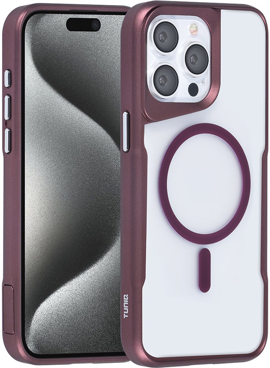 TUNIQ telefoonhoesje voor Apple iPhone 15 Pro Max - MagSafe siliconen backcover - Rood
