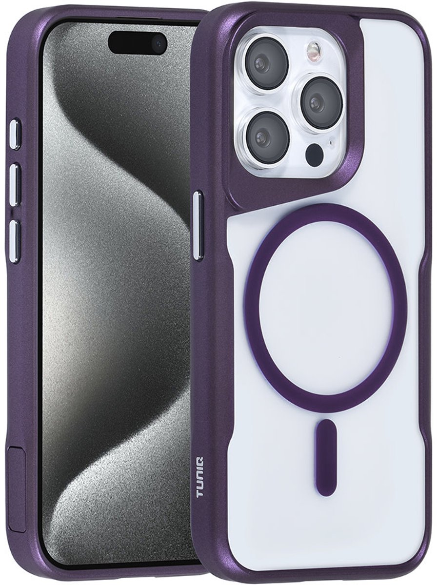 TUNIQ telefoonhoesje voor Apple iPhone 15 Pro - MagSafe siliconen backcover - Paars