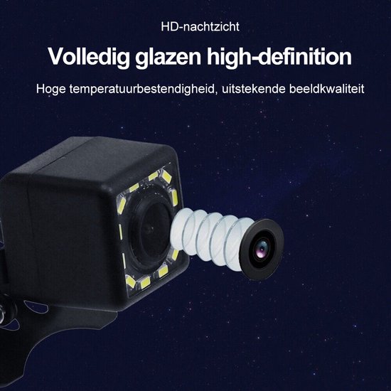 ESSGOO Achteruitrijcamera - Universeel RCA - 12 LED Nachtzicht - IP68 Waterdicht - Achteruitrij Camera Auto — afbeelding 3