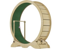 Katten Loopwiel - Looprad voor Kat - Wiel voor Katten - Kattenwiel - Cat Wheel - Stevig Hout - Maat L - 114 cm - Houtkleur -Tot 20 kg